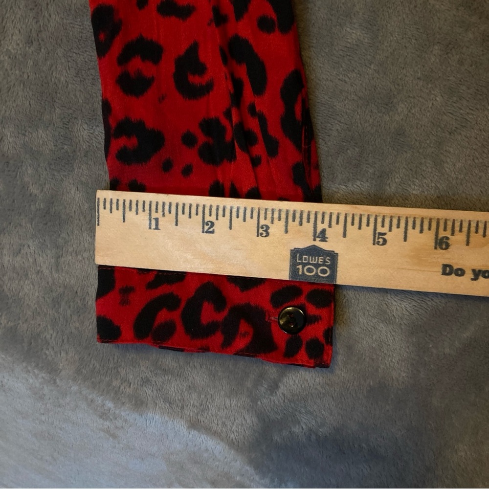 Karen Kane Red and Black Leopard Print Blouse - Picture 10 of 15